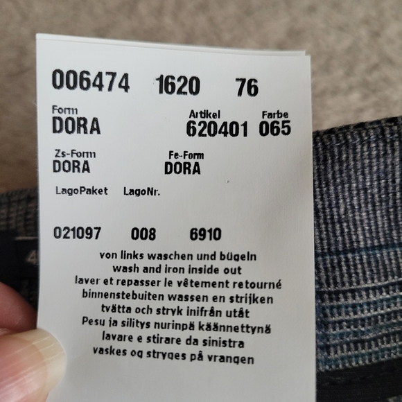 Atelier Gardeur Dora Slim Fit grey plaid straight leg pants size 10 - Picture 11 of 14